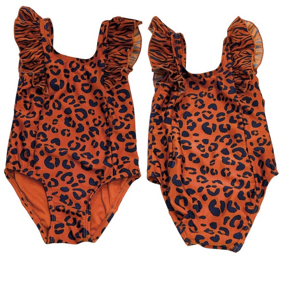 CAT & JACK | Toddler Girls One-Piece Swimsuit Duo | Heart & Animal Prints | 2T - Picture 7 of 10